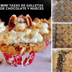 Receta: Mini Tazas de Galletas de Chocolate y Nueces