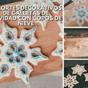 Recortes Decorativos de Galletas de Navidad con Copos de Nieve