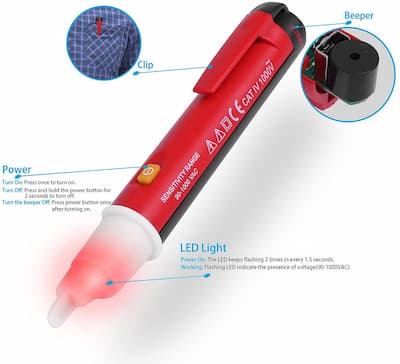 Lápiz Detector de Tensión 90V-1000V AC UNI-T UT12B