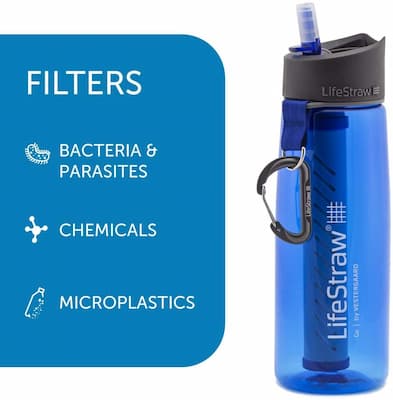 LifeStraw Botella con filtro de agua de 2 etapas
