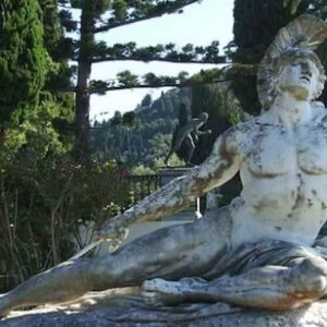 Perfil del héroe griego Aquiles de la guerra de Troya